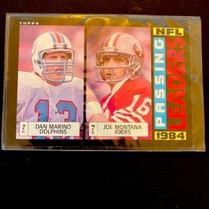Joe Montana / Dan Marino baseball card 1984